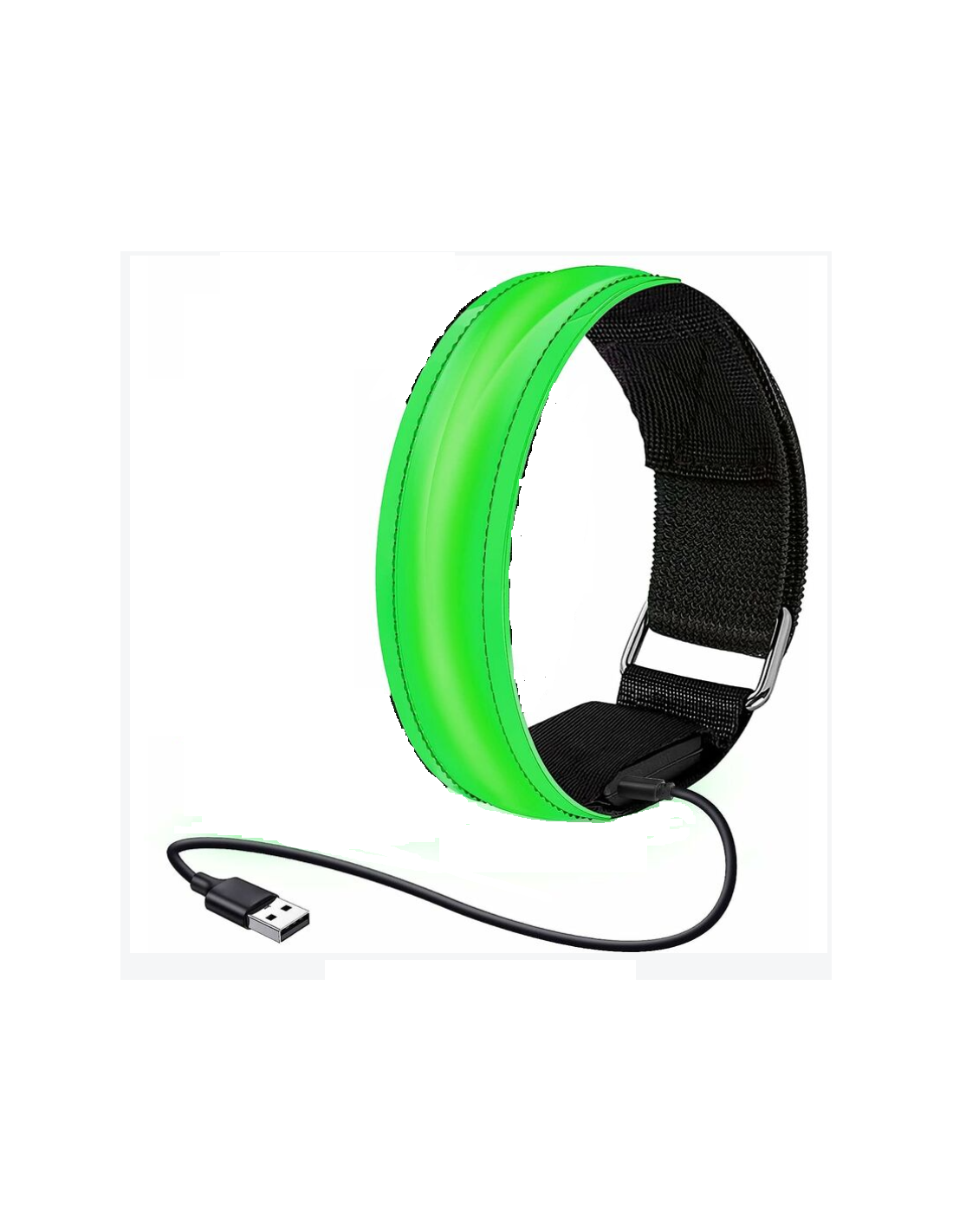 Brassard Lumineux Vert rechargeable