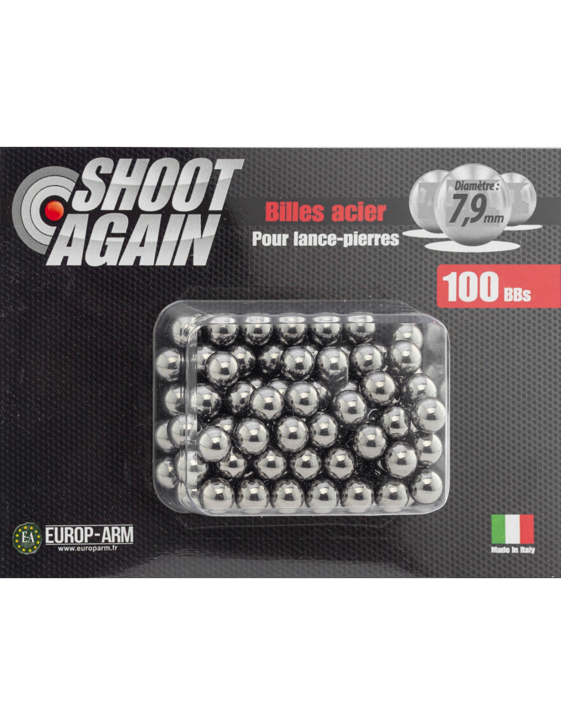 Billes d'acier 7,9mm pour lance-pierres