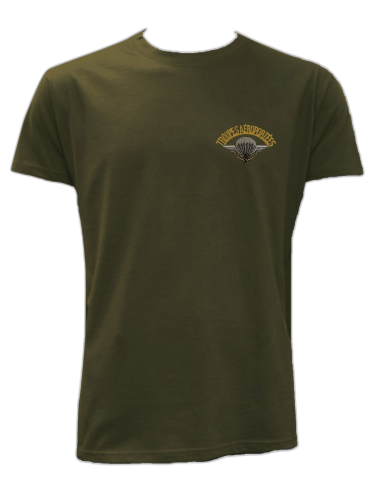 Tee Shirt militaire troupe aéroportées kaki