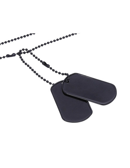Plaque Dog Tag US militaire Usmc - Noire