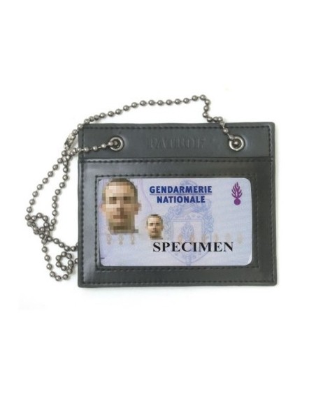 Porte carte en cuir avec chaine