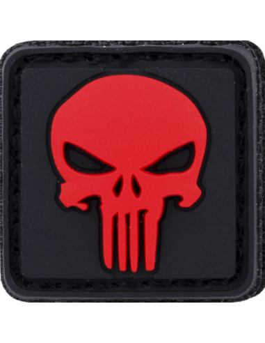 Patch Velcro PUNISHER rouge en gomme 3D