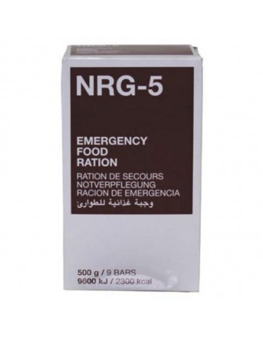 Ration d'urgence NRG-5, 500g 9 barres