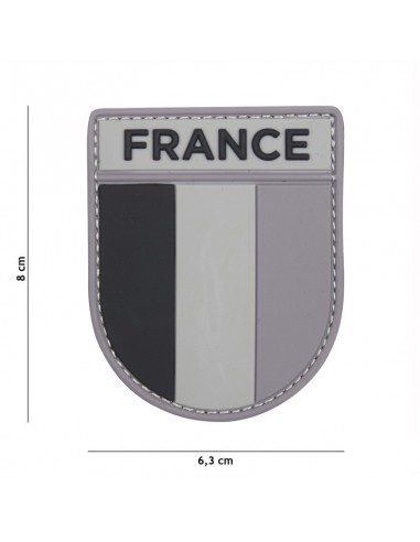 Ecusson France velcro PVC gris/noir