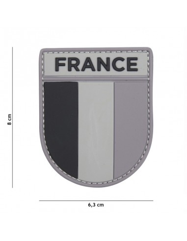 Ecusson France Velcro PVC Gris/Noir