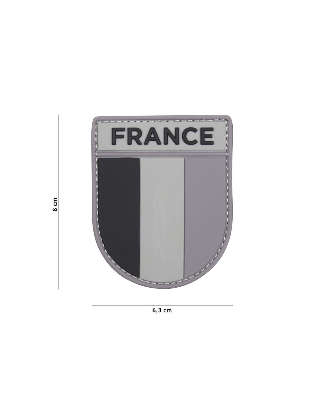 Ecusson France Velcro PVC Gris/Noir