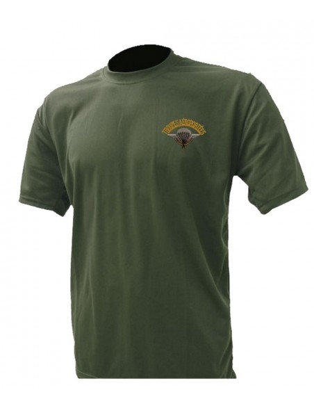 Tee Shirt militaire troupe aéroportées kaki