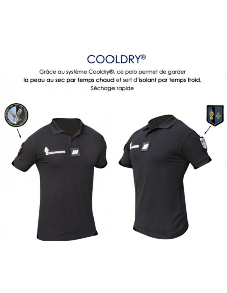Polo gendarmerie Cooldry Anti-humidité maille piquée