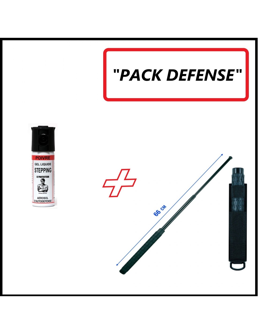 Pack Défense Lacrymogène + Matraque