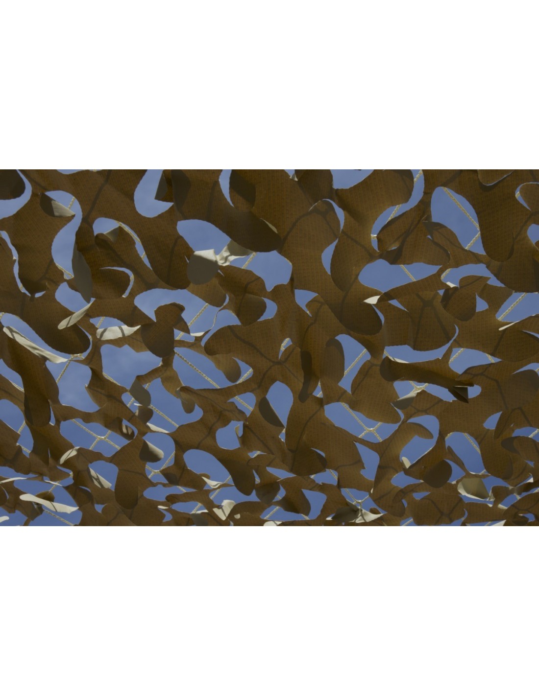 Filet de camouflage renforcé Sable 3mx4m +câble acier 70/80% d ombrage