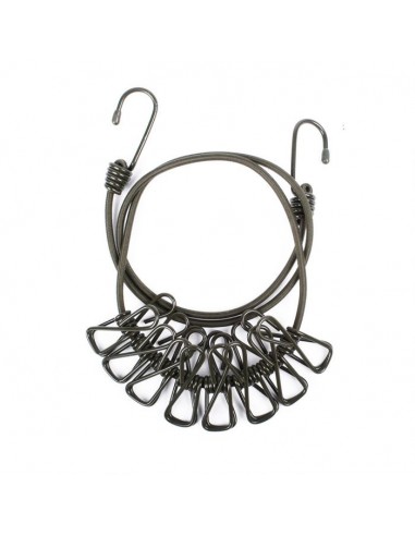 Corde à linge + 8 pinces acier