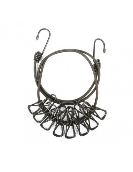 Corde à linge + 8 pinces acier